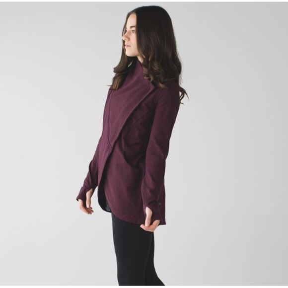 Lululemon Heathered Bordeaux Drama Purple Maroon That’s A Wrap Snap Jacket 6 - Picture 2 of 10